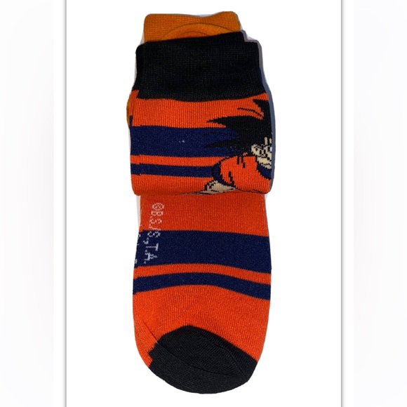 Dragonball Z Crew Socks 2 Pair Men 8-12 Blue Orange Black Goku & Gohan Anime NEW - Picture 10 of 12